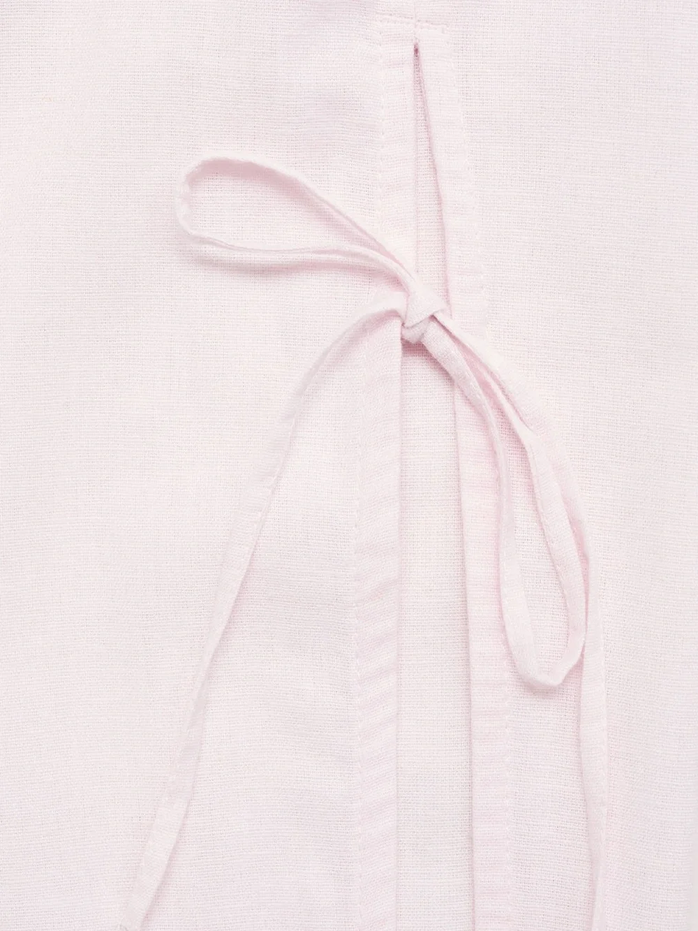 Mango Straight Pants with Slits and Bows in Pastel Pink - EUC